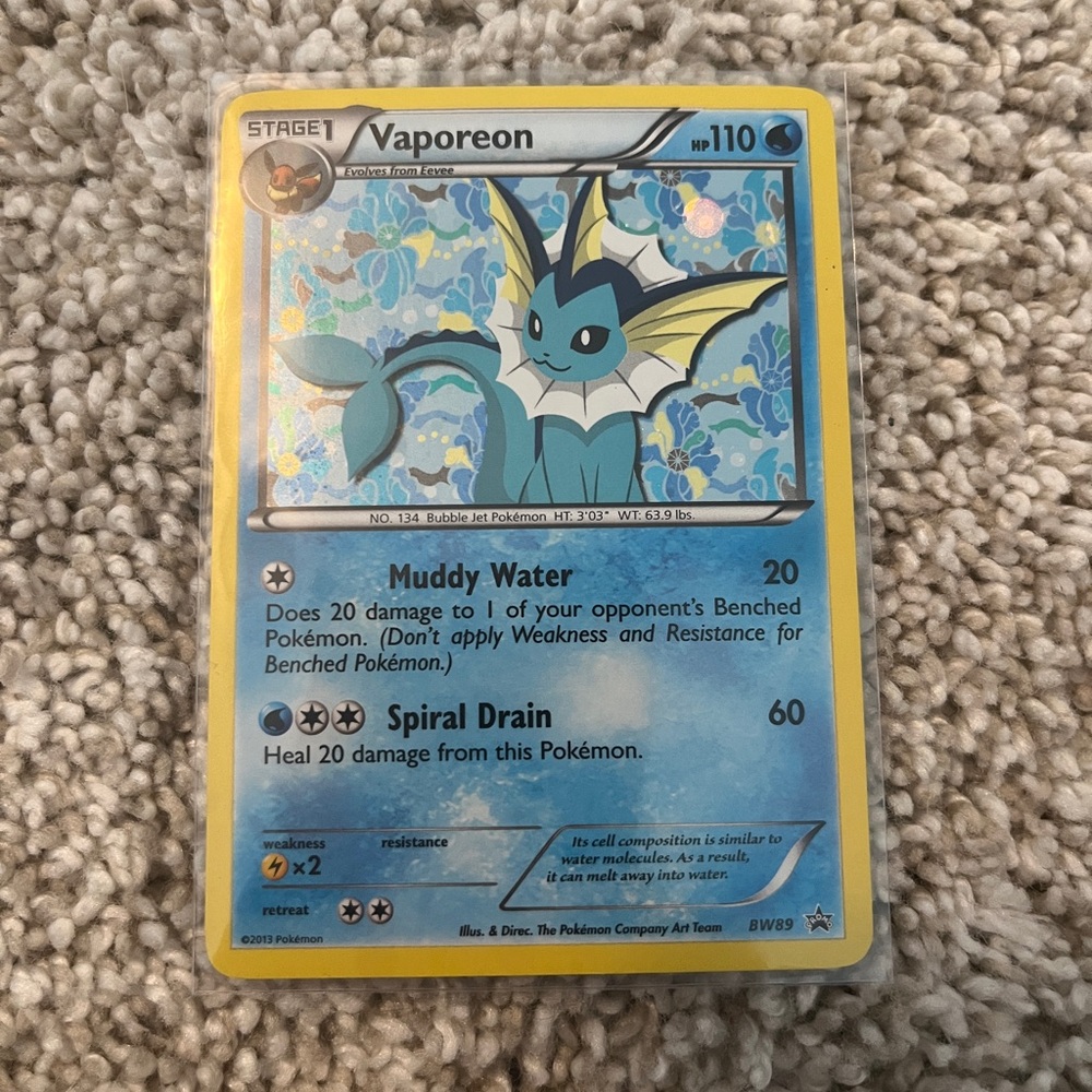 RARE VAPOREON BW89 AND 20/116 POKÉMON CARDS